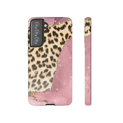 Pink Glam Leopard - Samsung Galaxy Series Case with Glitter Accents