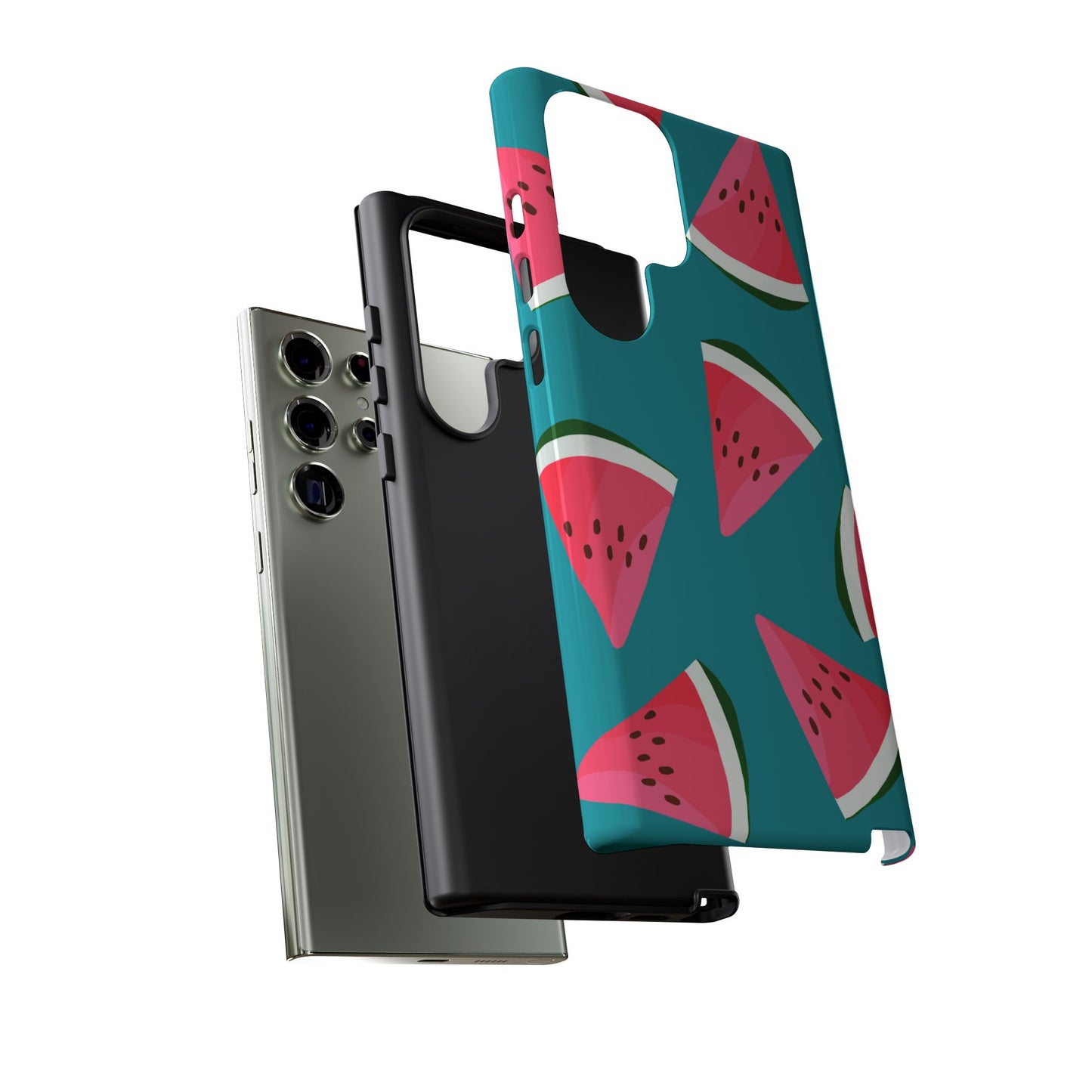 Watermelon Bliss Samsung Galaxy Case – Vibrant Summer Fruit Design on Teal Background