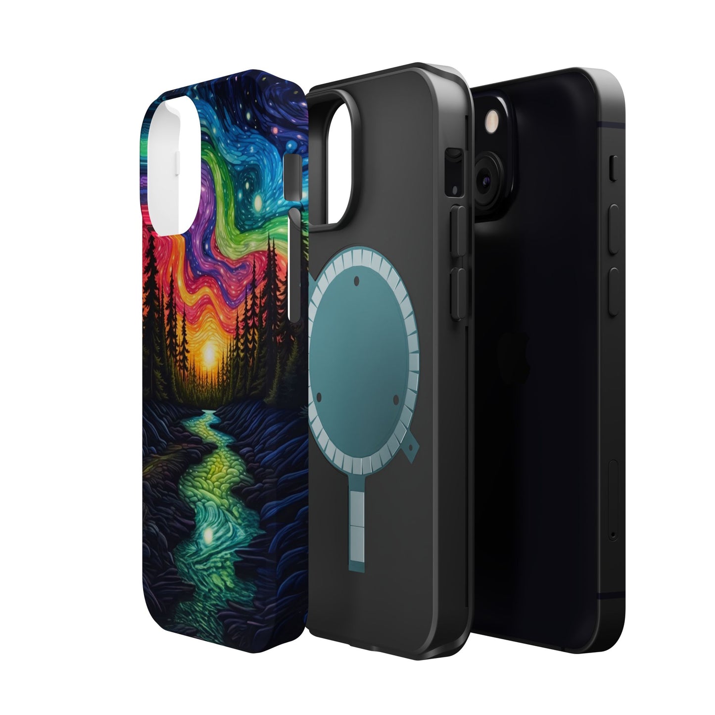 Celestial Nightscape MagSafe iPhone Case – Vibrant River and Starry Sky Design