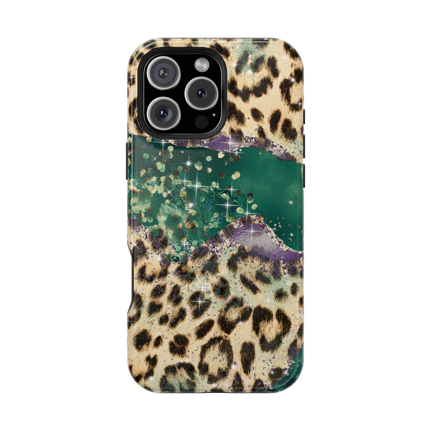 Emerald Glitter Leopard Print - MagSafe iPhone Series Case