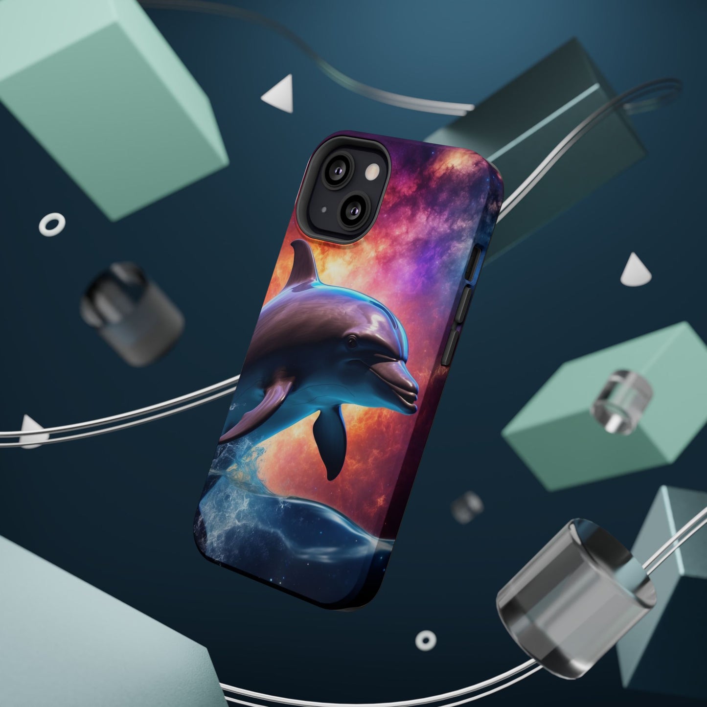 Cosmic Dolphin Galaxy Art - MagSafe-Compatible Case