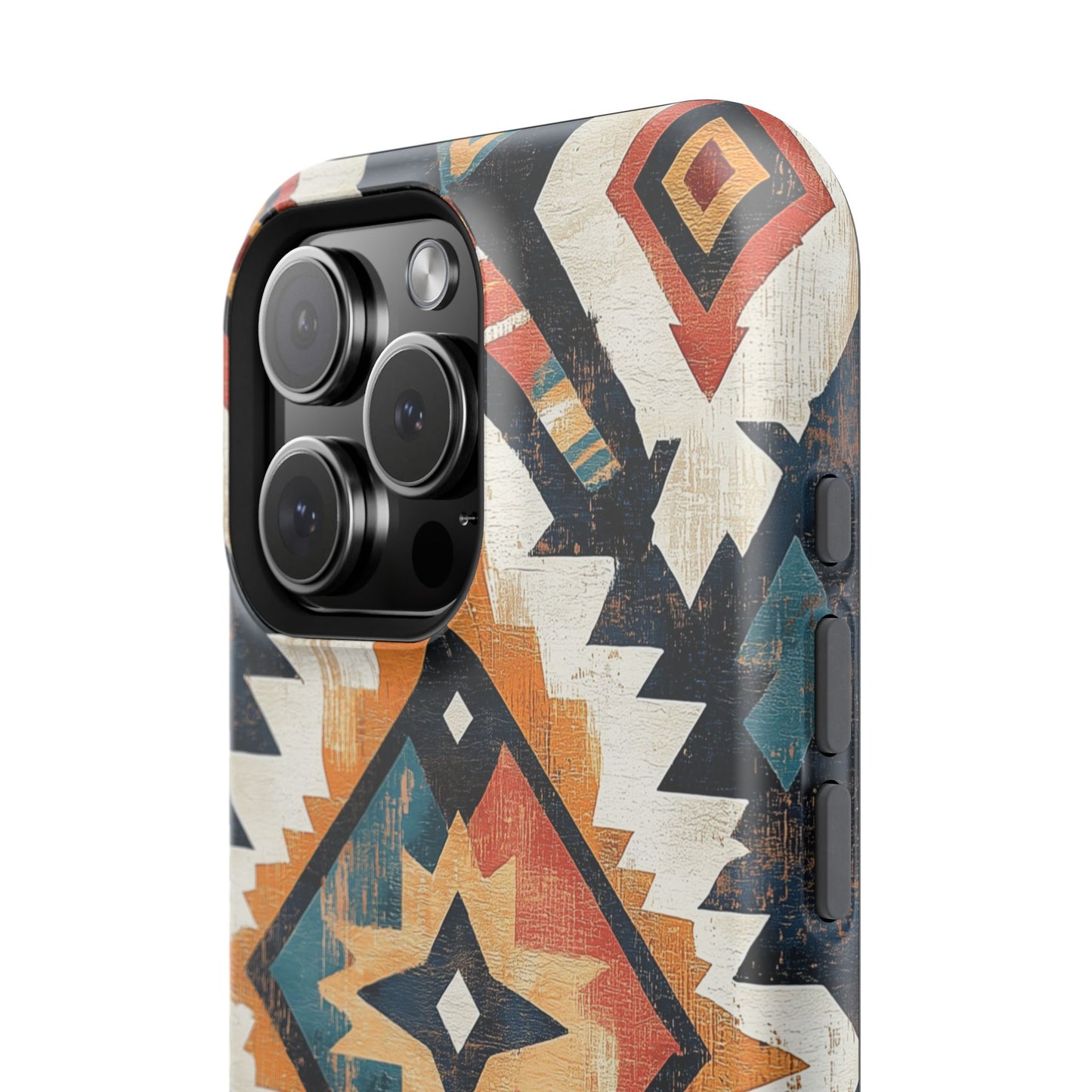 Vintage Southwestern Diamond Tough MagSafe iPhone Case – Rustic Tribal Design, Dual-Layer Protection