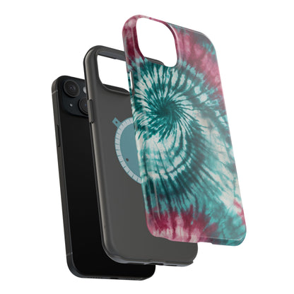 Teal and Pink Tie-Dye MagSafe Case – Stylish and Functional