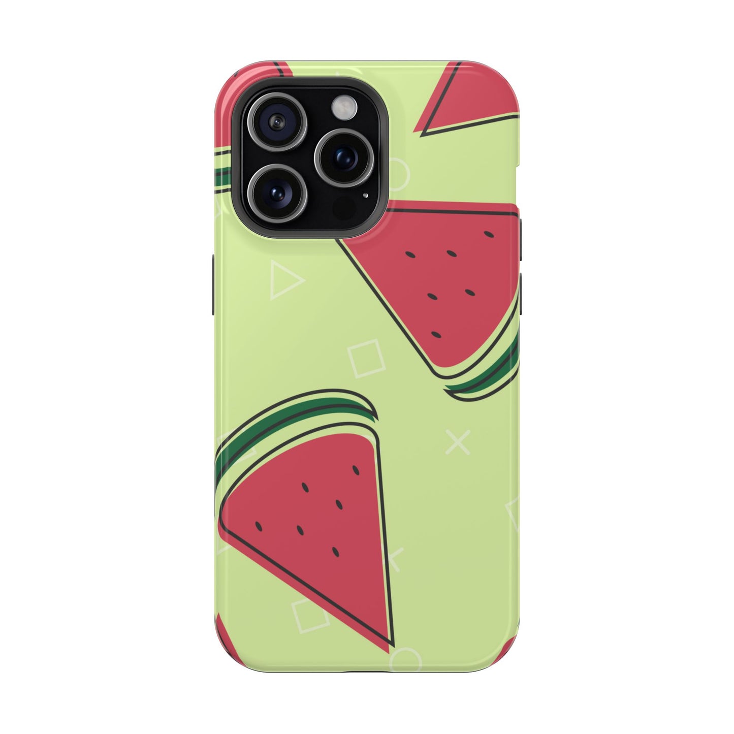 Watermelon Slice MagSafe iPhone Case – Fresh & Fun Design with Retro Geometric Pattern