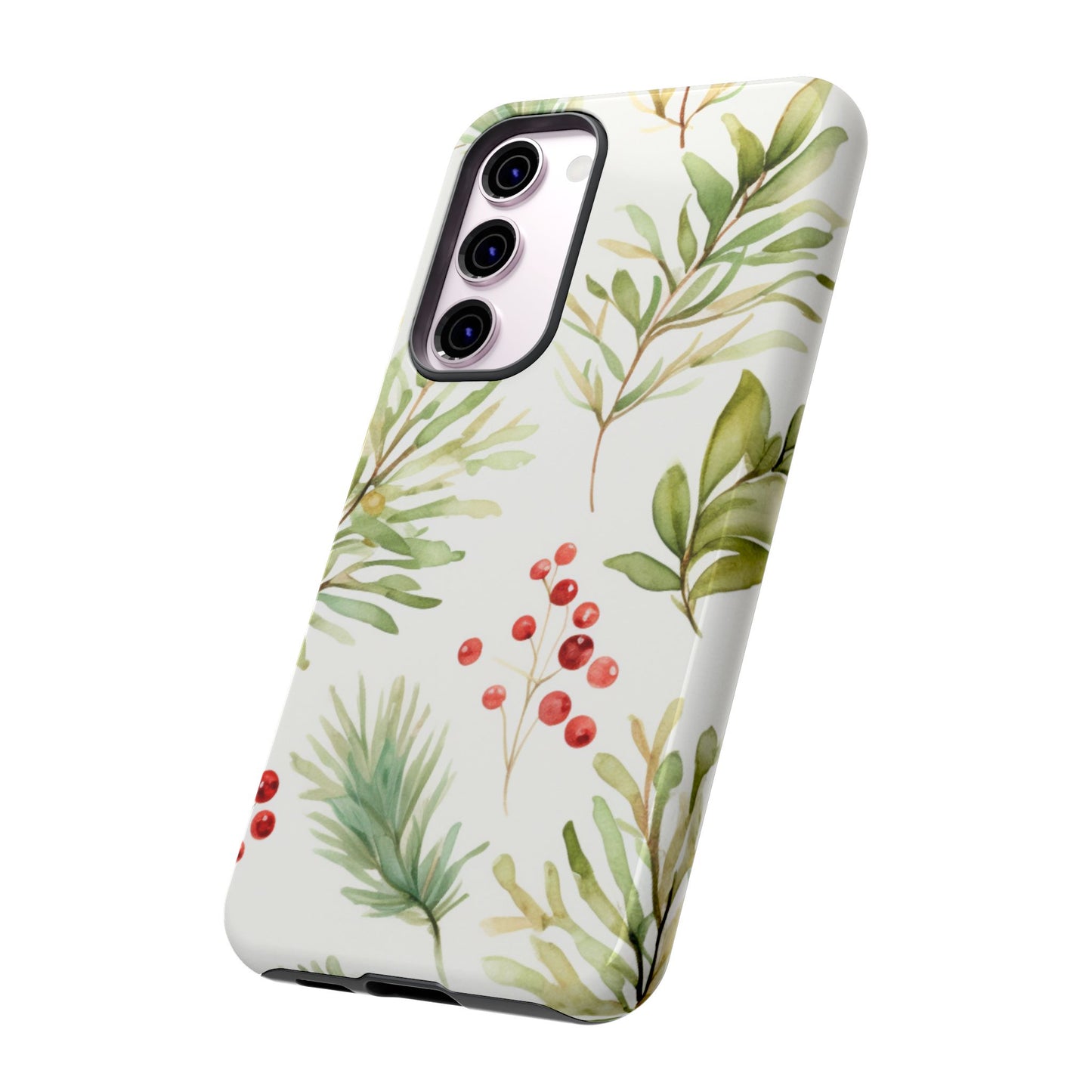 Winter Greenery & Berry Watercolor – Samsung Galaxy Series Case