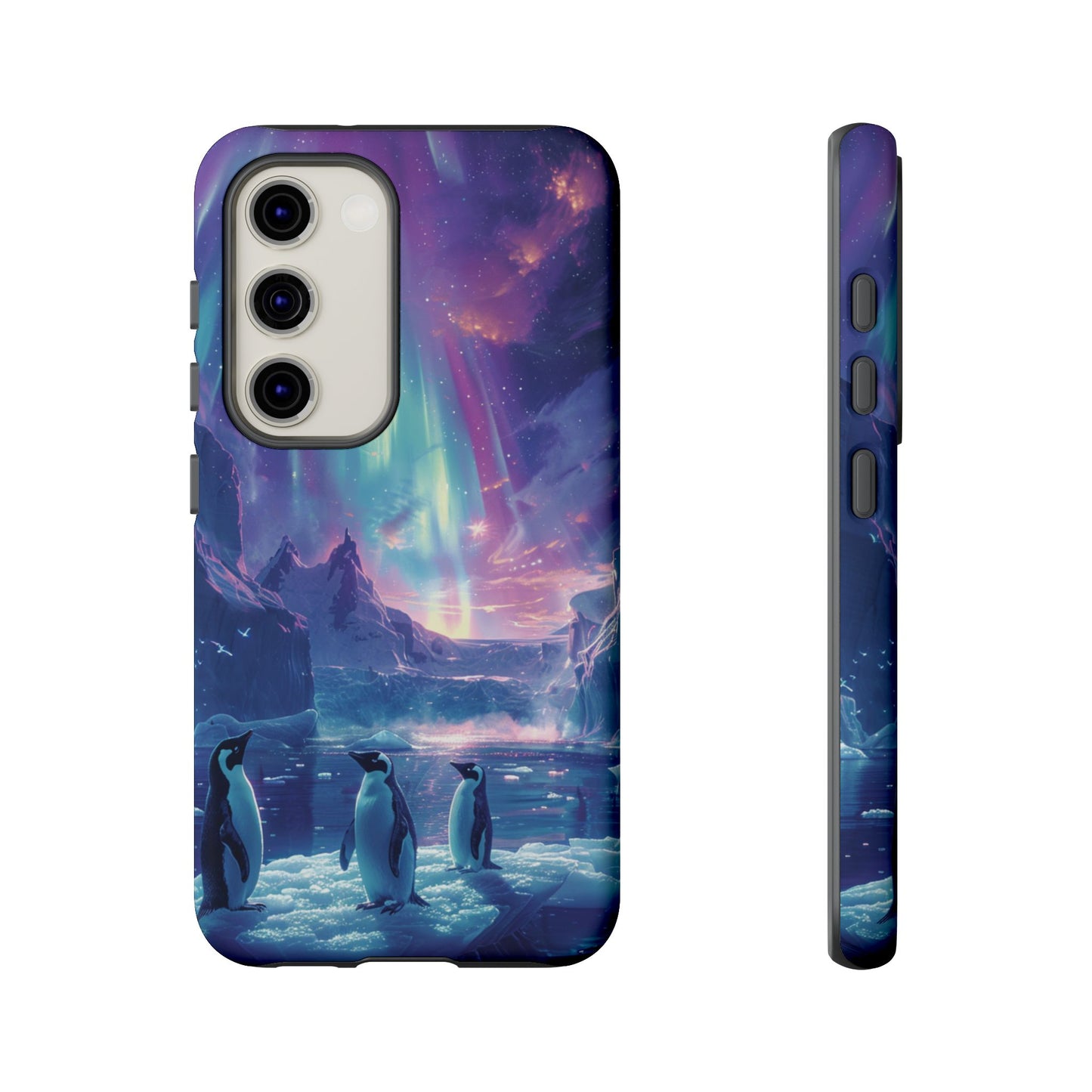 Penguin Parade Northern Lights iPhone Case