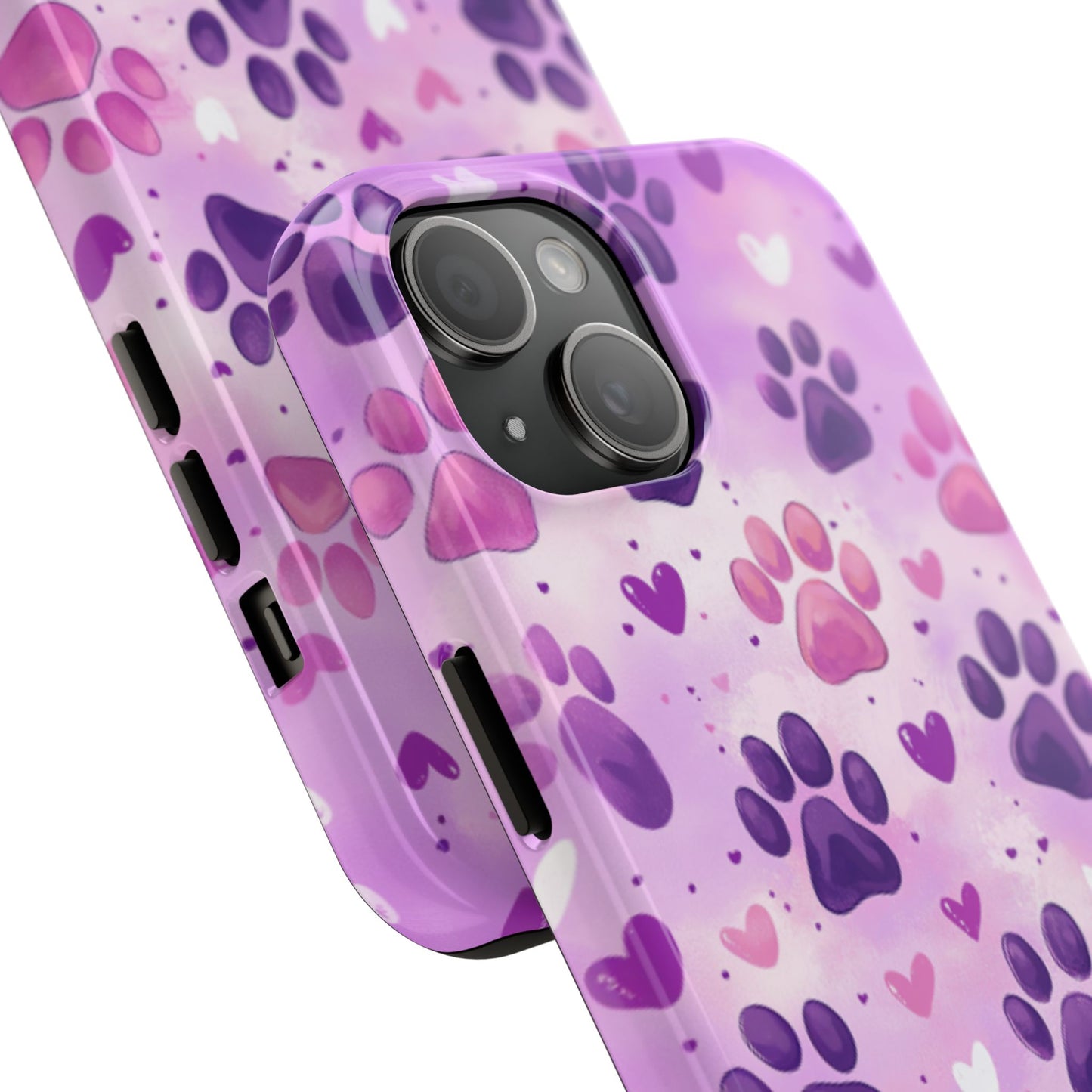 Purple Paw Print iPhone Case - Cute Pet-Themed Protective Cover