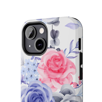 Elegant Blue Floral Watercolor Design – iPhone Case