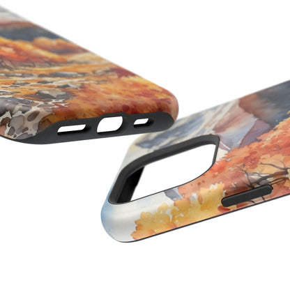 Watercolor Autumn Forest and Mountains - MagSafe iPhone Case