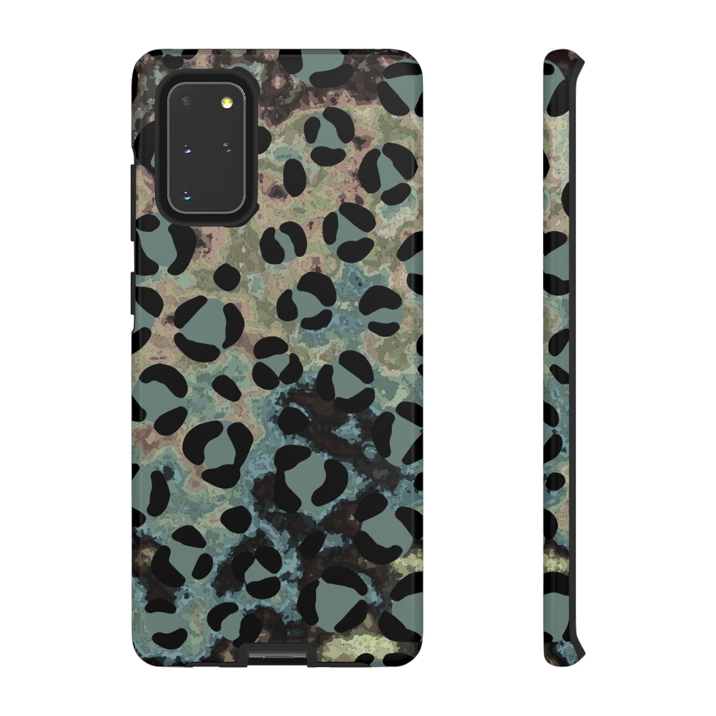 Moody Watercolor Leopard Print Tough Samsung Galaxy Case – Earthy Abstract Pattern with Dual-Layer Protection