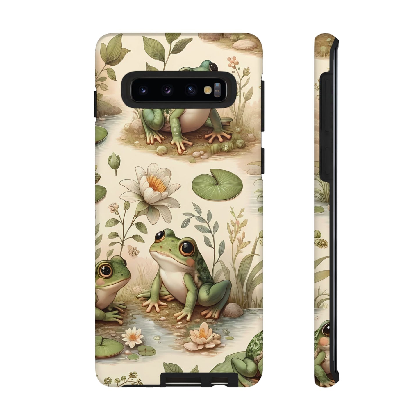 Cute Frogs Phone Case - Pond Pals Frolic - Charming Frog Lily Pad Phone Case for iPhone, Google & Samsung! Great Gift For Any Frog Lover!