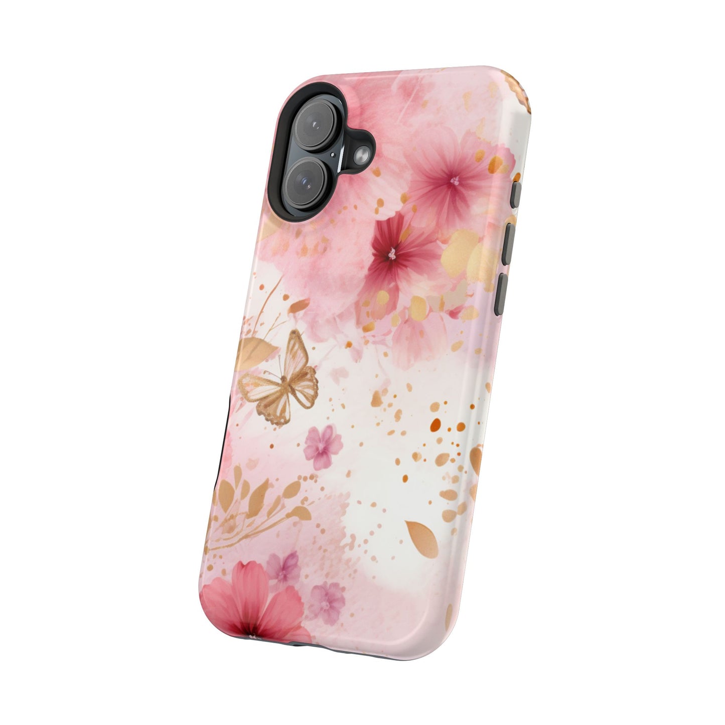 Blush Pink Floral Butterfly - MagSafe iPhone Case