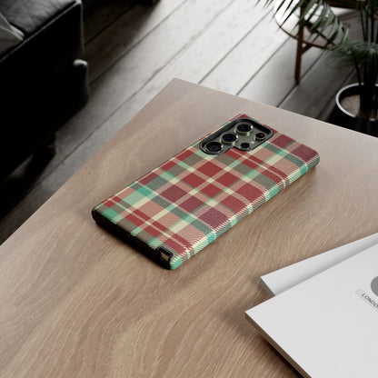 Vintage Plaid in Red & Cream – Samsung Galaxy Case with Timeless Style