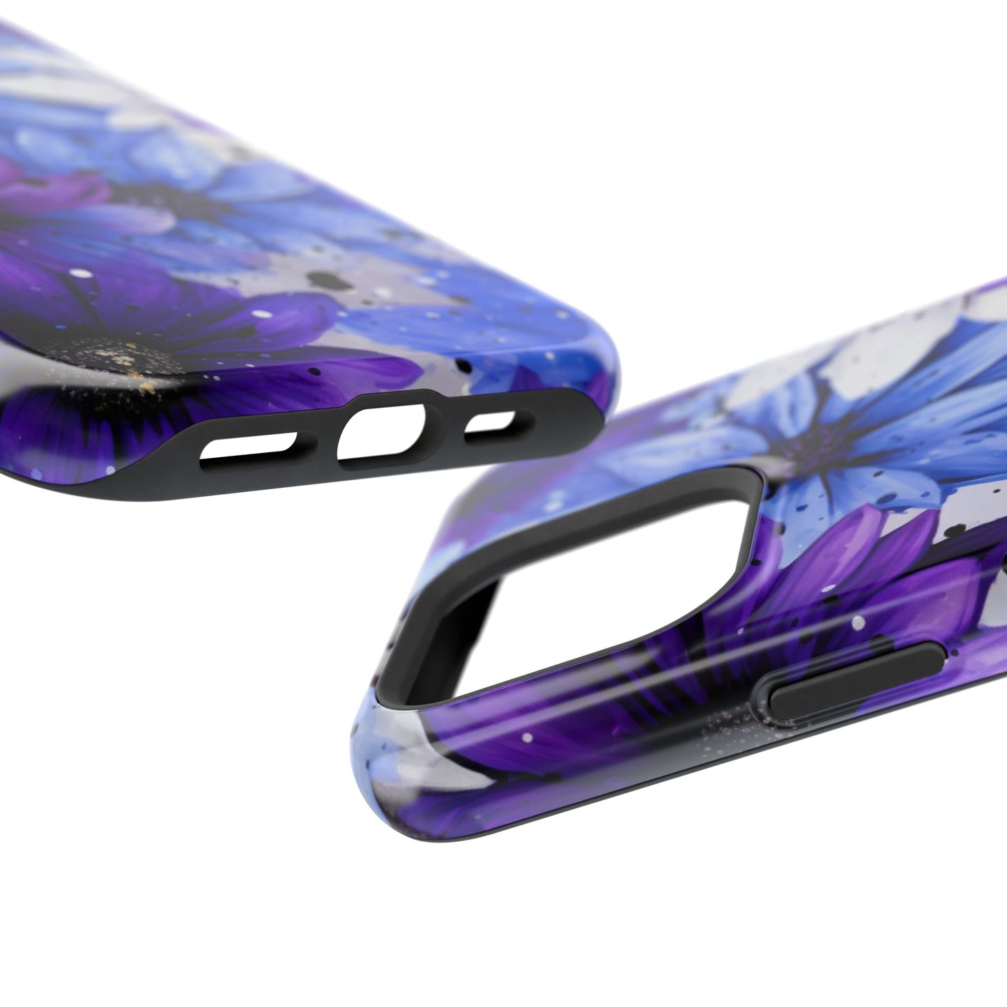 Vibrant Purple & Blue Floral Splash - MagSafe iPhone Series Case