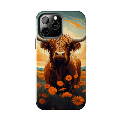 Highland Cow Case | Rustic Farmhouse Floral Design