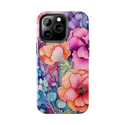 Bright Watercolor Floral Splash iPhone Series Case – Bold Artistic Design