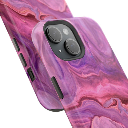 Lavender Dreamscape – MagSafe Case with Abstract Purple & Pink Marble Art