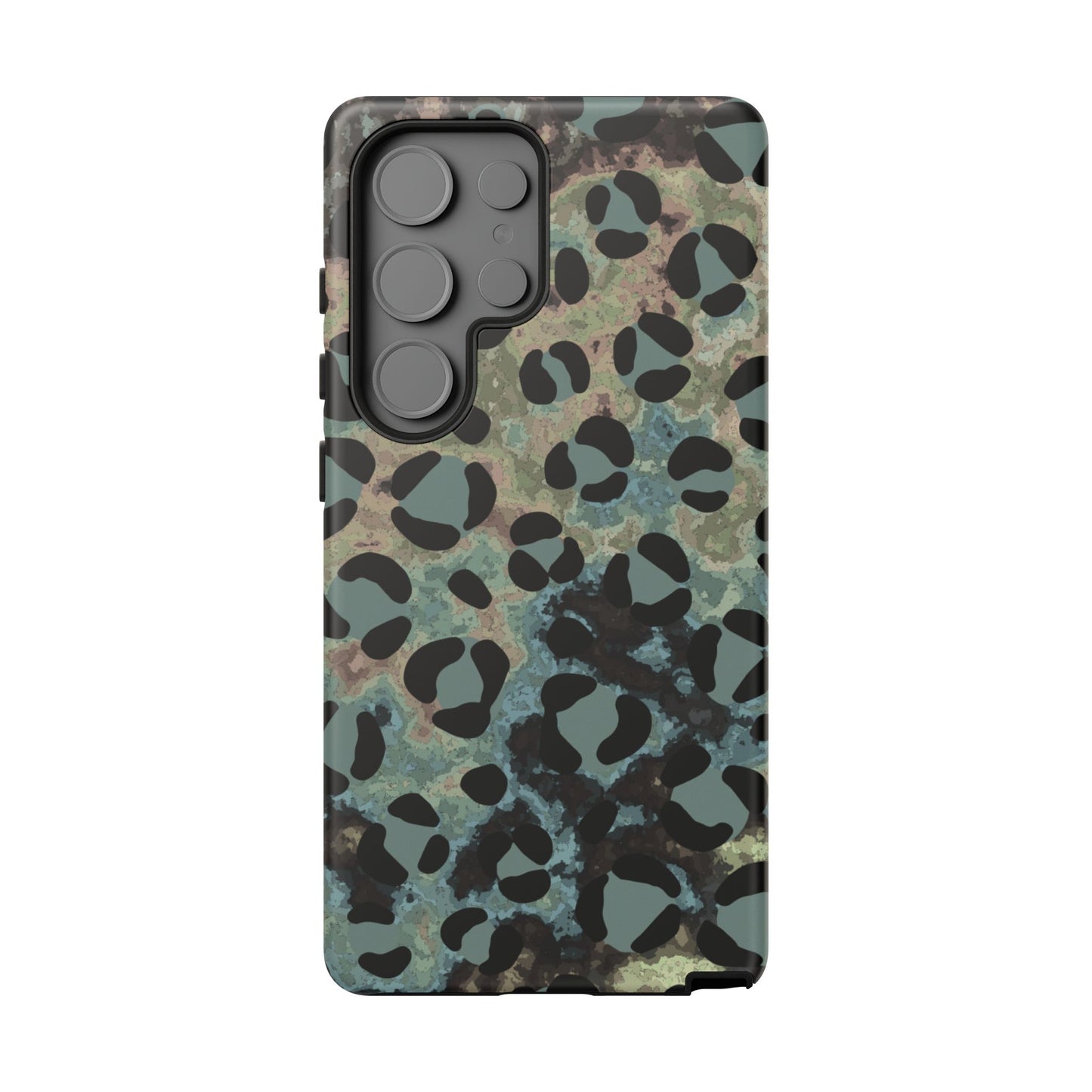 Moody Watercolor Leopard Print Tough Samsung Galaxy Case – Earthy Abstract Pattern with Dual-Layer Protection