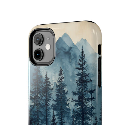 Misty Forest iPhone Case - Nature-Inspired Mountain Scene Protective Cover