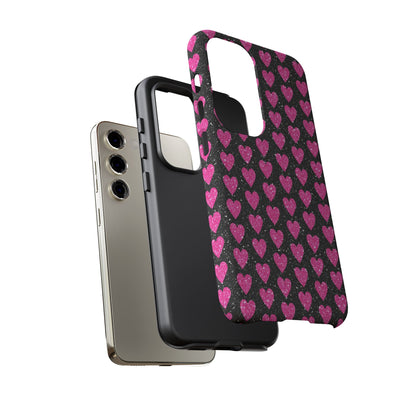 Glitter Pink Hearts Samsung Galaxy Case