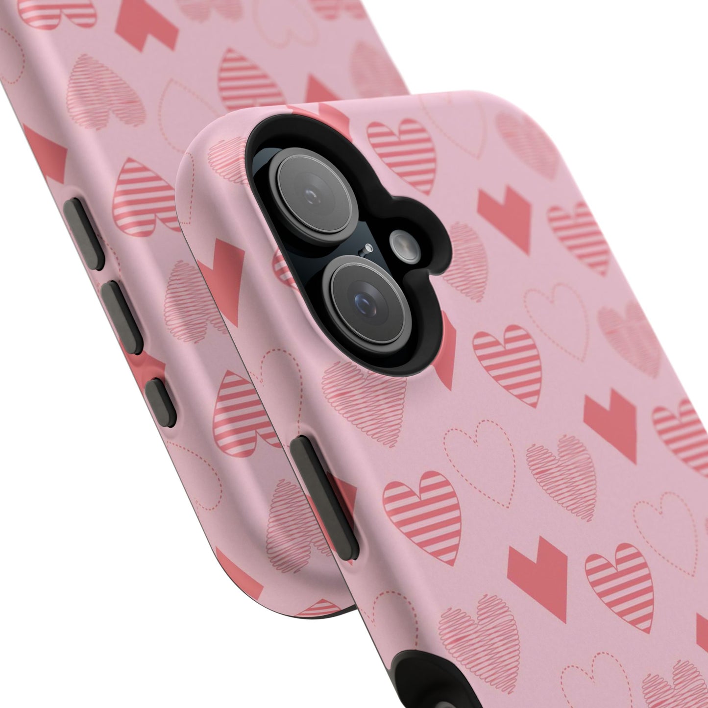 Striped Hearts MagSafe iPhone Case