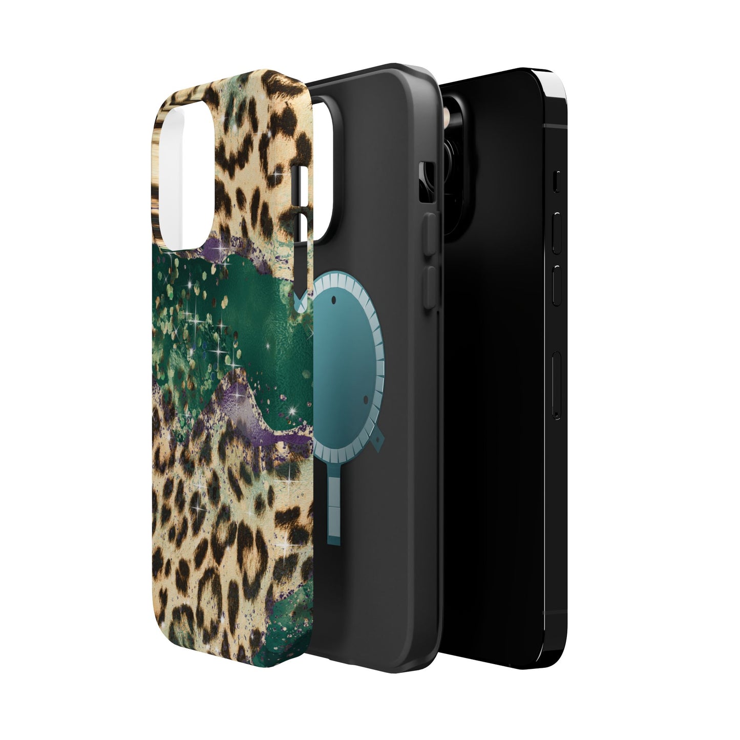 Emerald Glitter Leopard Print - MagSafe iPhone Series Case