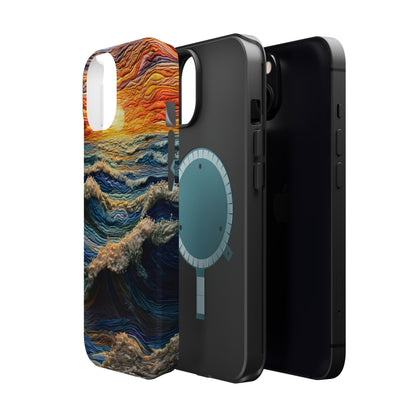 Ocean Sunset Tapestry Waves – MagSafe iPhone Series Case