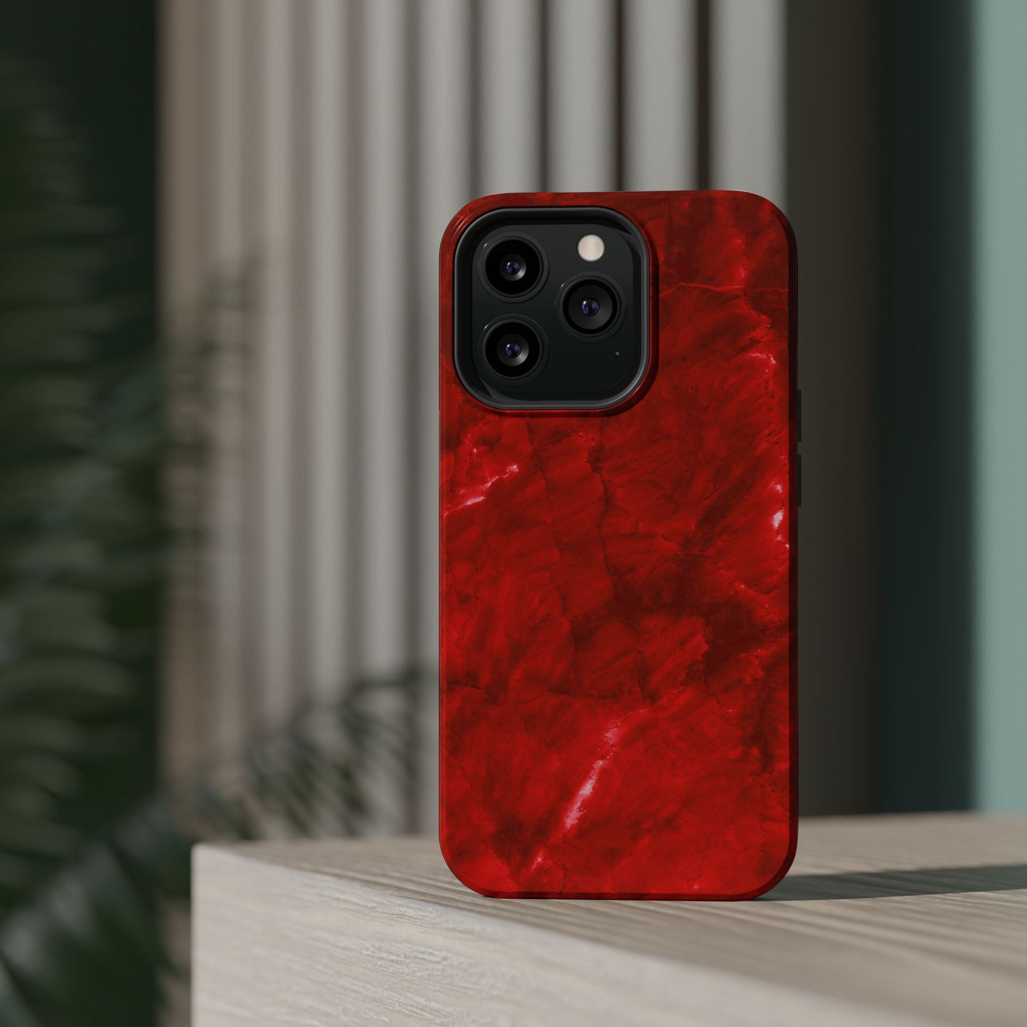 Bold Red Marble MagSafe iPhone Case – Luxe Design Meets Magnetic Precision