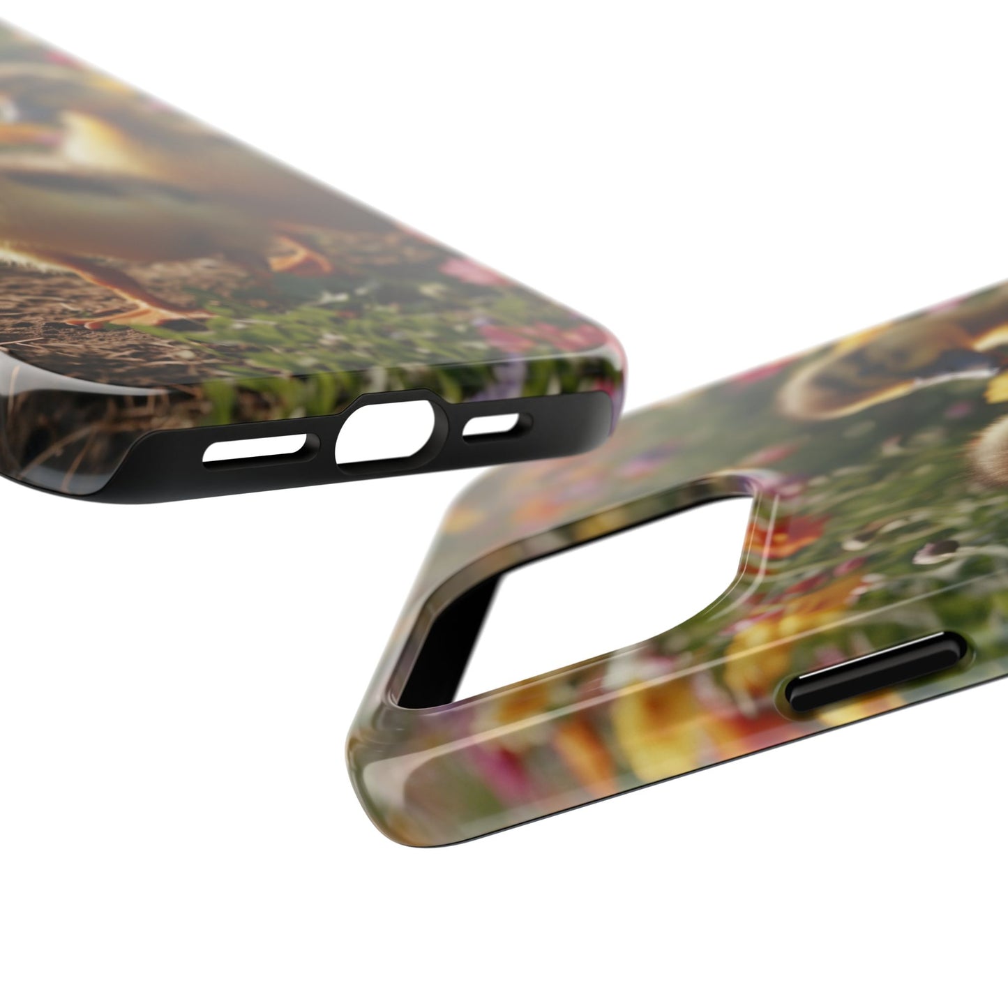 Charming Ducklings in Floral Garden - iPhone Case