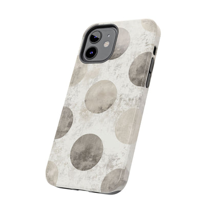 Vintage Polka Dot iPhone Case - Minimalist Neutral Protective Cover