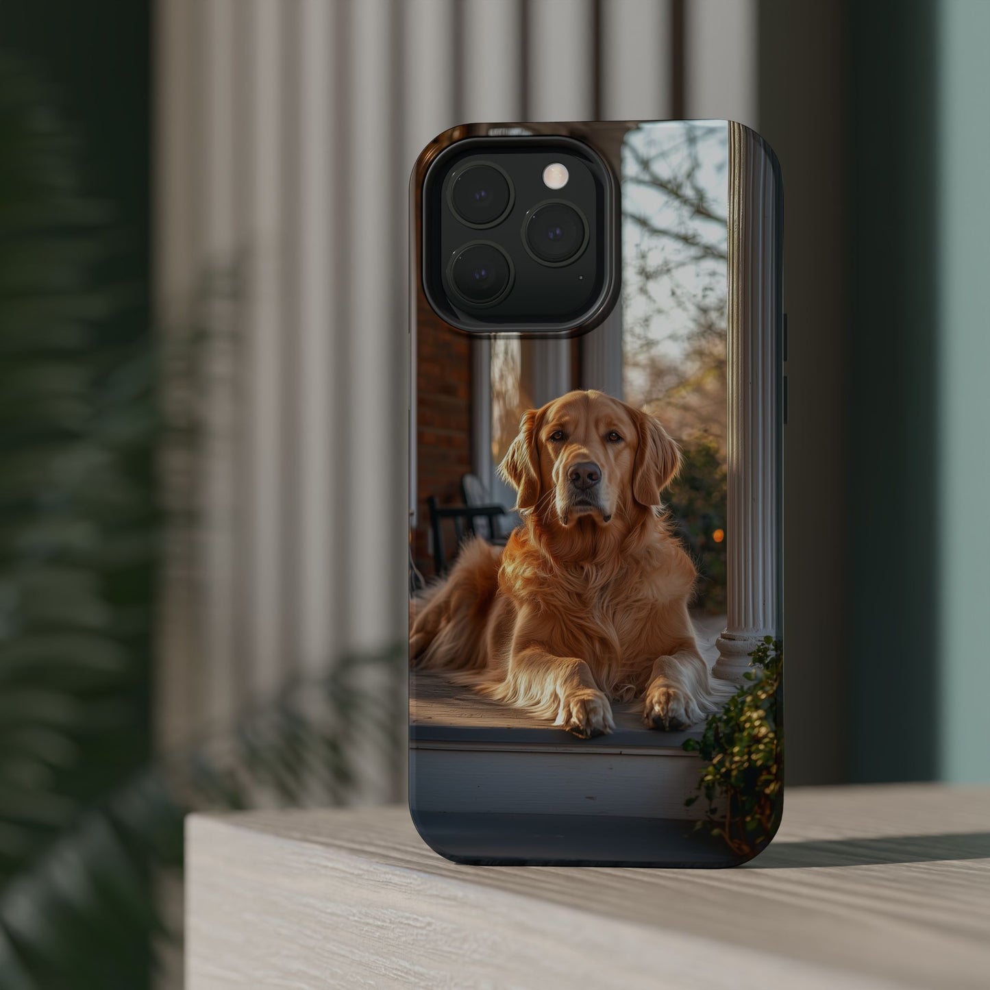 Golden Retriever on Porch - iPhone MagSafe Series Case