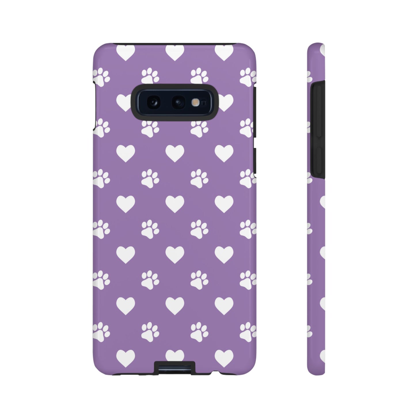 Lavender Paw Prints & Hearts Design - Adorable Pet Lover Samsung Galaxy Case