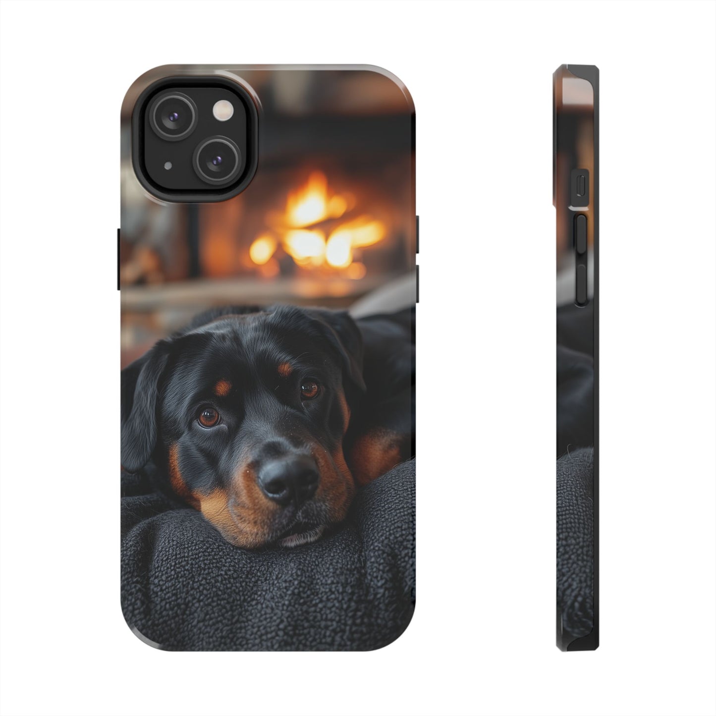 Warm Rottweiler by the Fireplace Samsung Galaxy Case – Rustic Charm for Dog Lovers