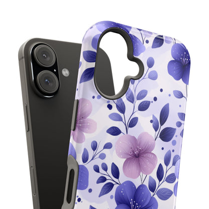 Purple Floral MagSafe iPhone Case – Durable Protection with Elegant Flower Design