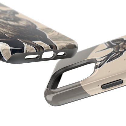 Monochrome Majesty – Regal Stag MagSafe iPhone Cases