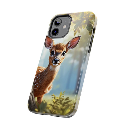 Whimsical Fawn in a Sunlit Forest iPhone Case