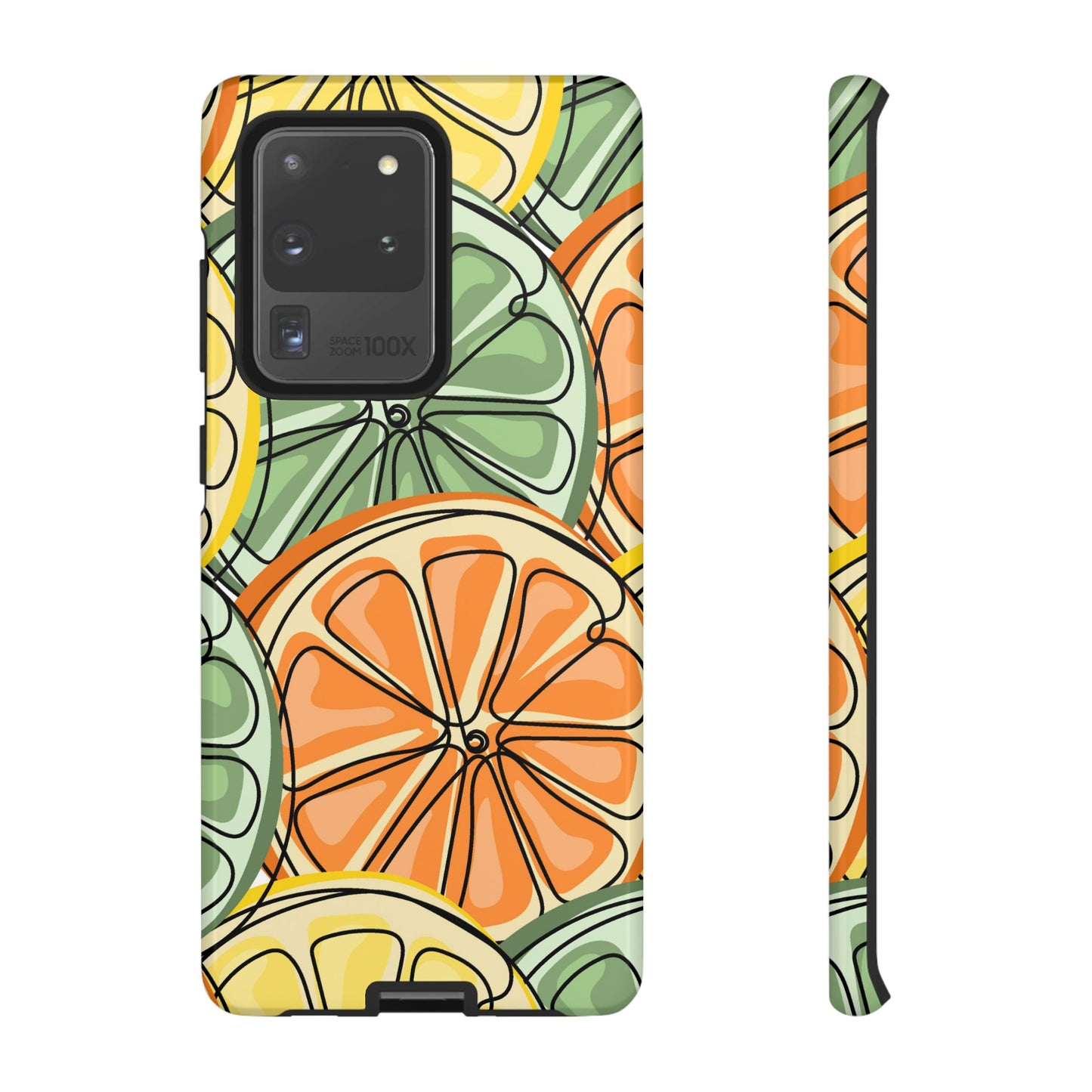 Citrus Zest Tough Samsung Galaxy Case – Bold Lime, Lemon, and Orange Design, Shockproof Protection - BOGO Cases