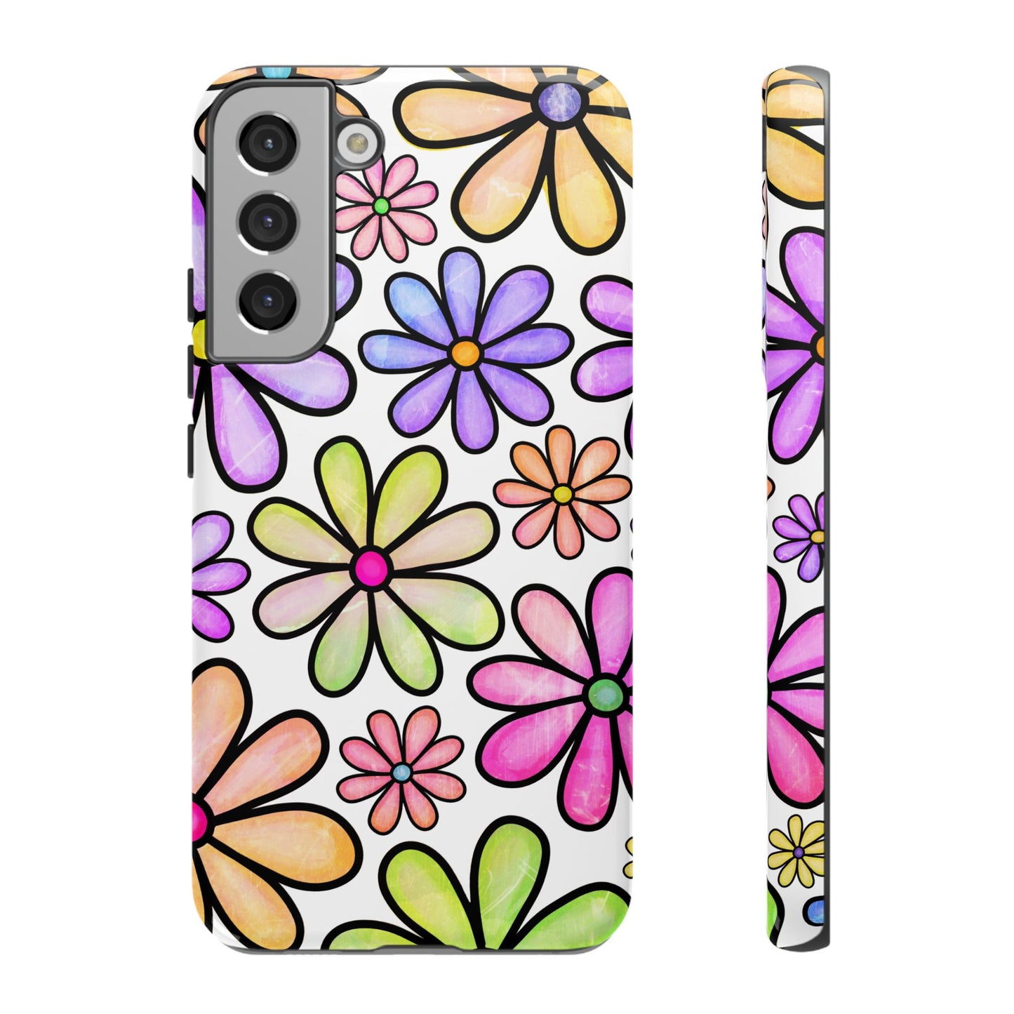 Pastel Daisy Dream Samsung Galaxy Case – Slim Profile, Glossy Finish