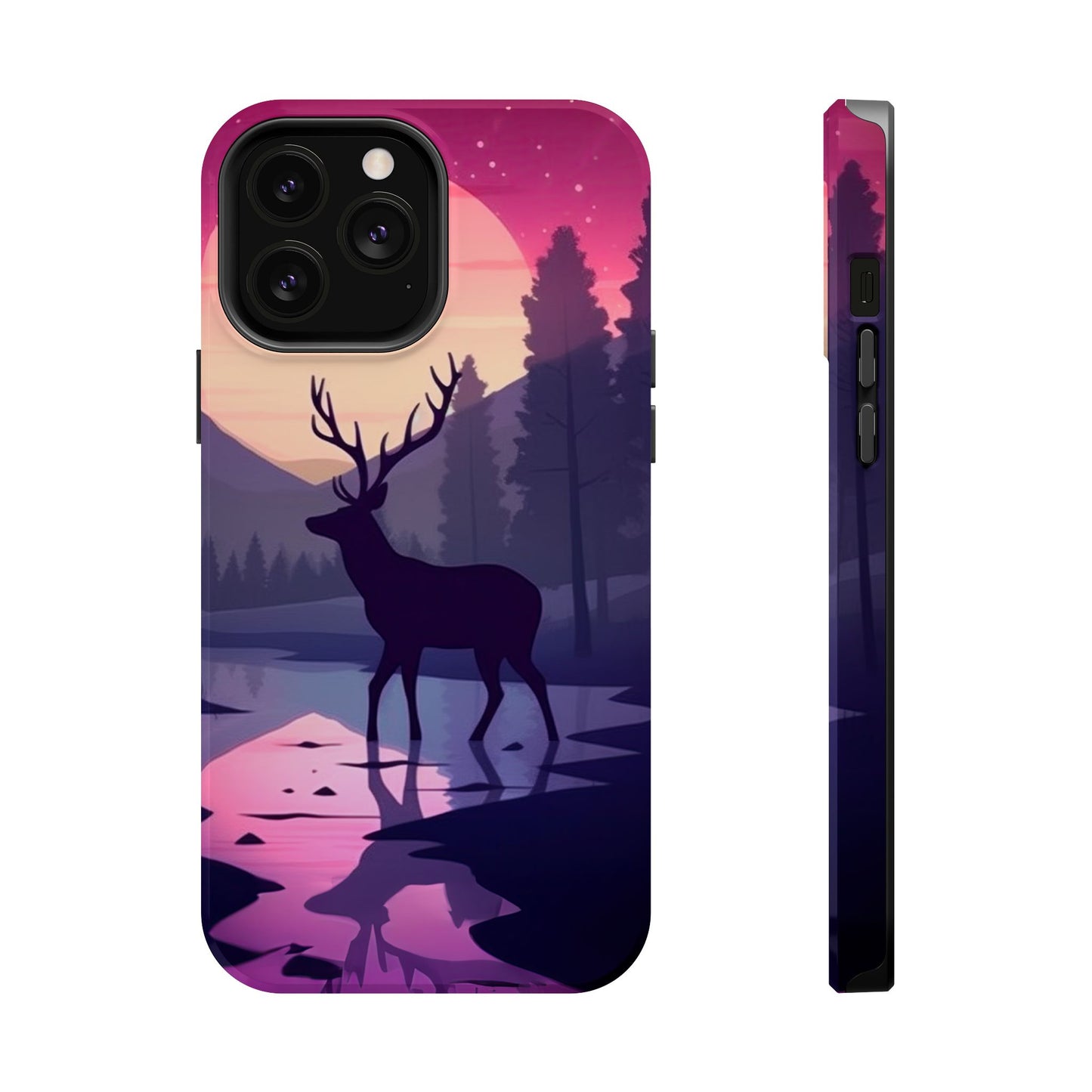 Twilight Elegance: Stag Reflection – MagSafe iPhone Case