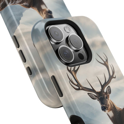 Alpine Majesty: Stag in Snow – MagSafe iPhone Case