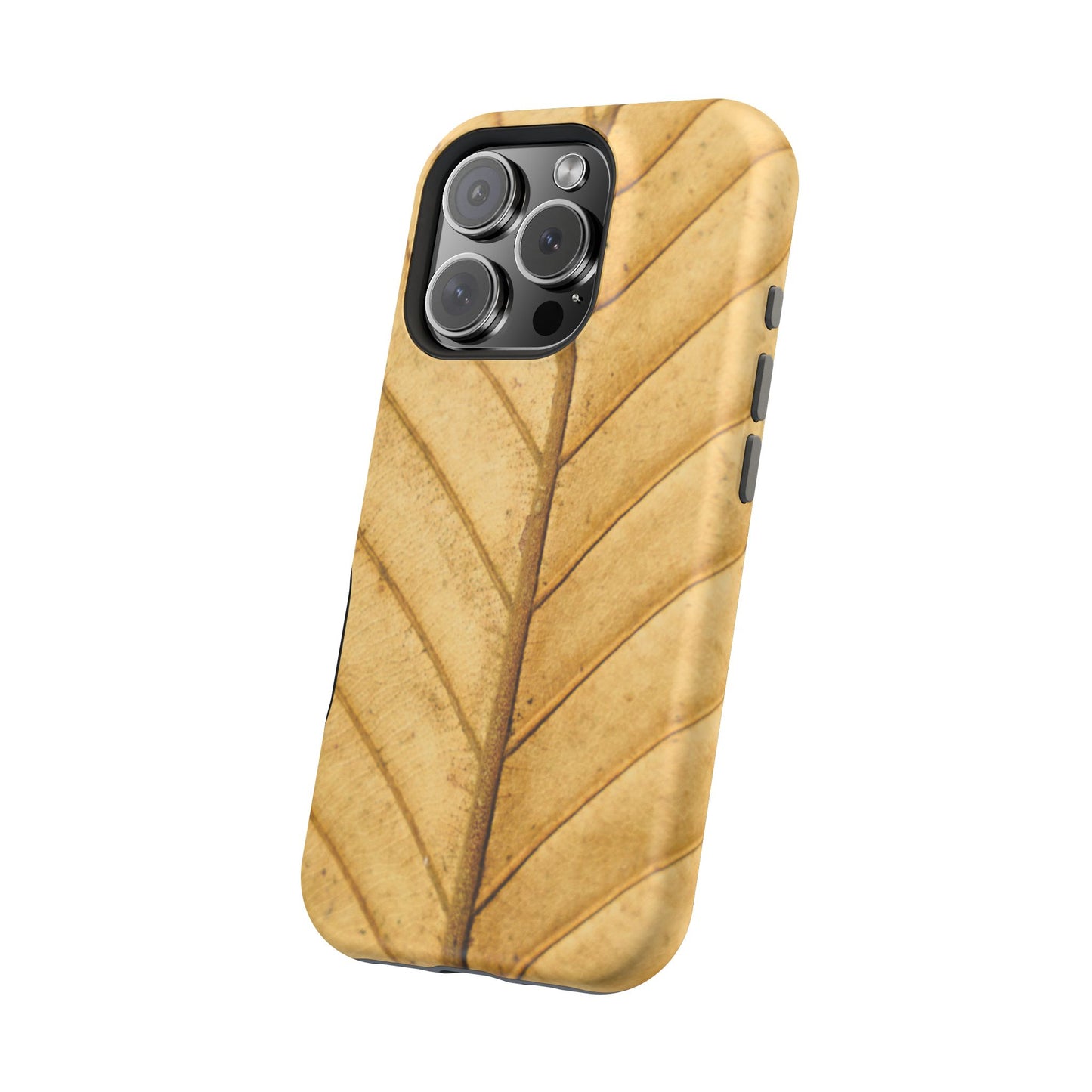 Golden Leaf Texture MagSafe Case – Minimal Nature Design