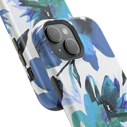 MagSafe iPhone Case – Serene Blue Blossom