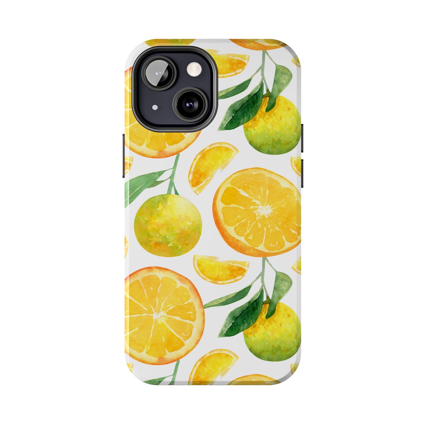 Sunny Citrus Grove Tough iPhone Case – Watercolor Orange Design, Dual - Layer Protection - BOGO Cases