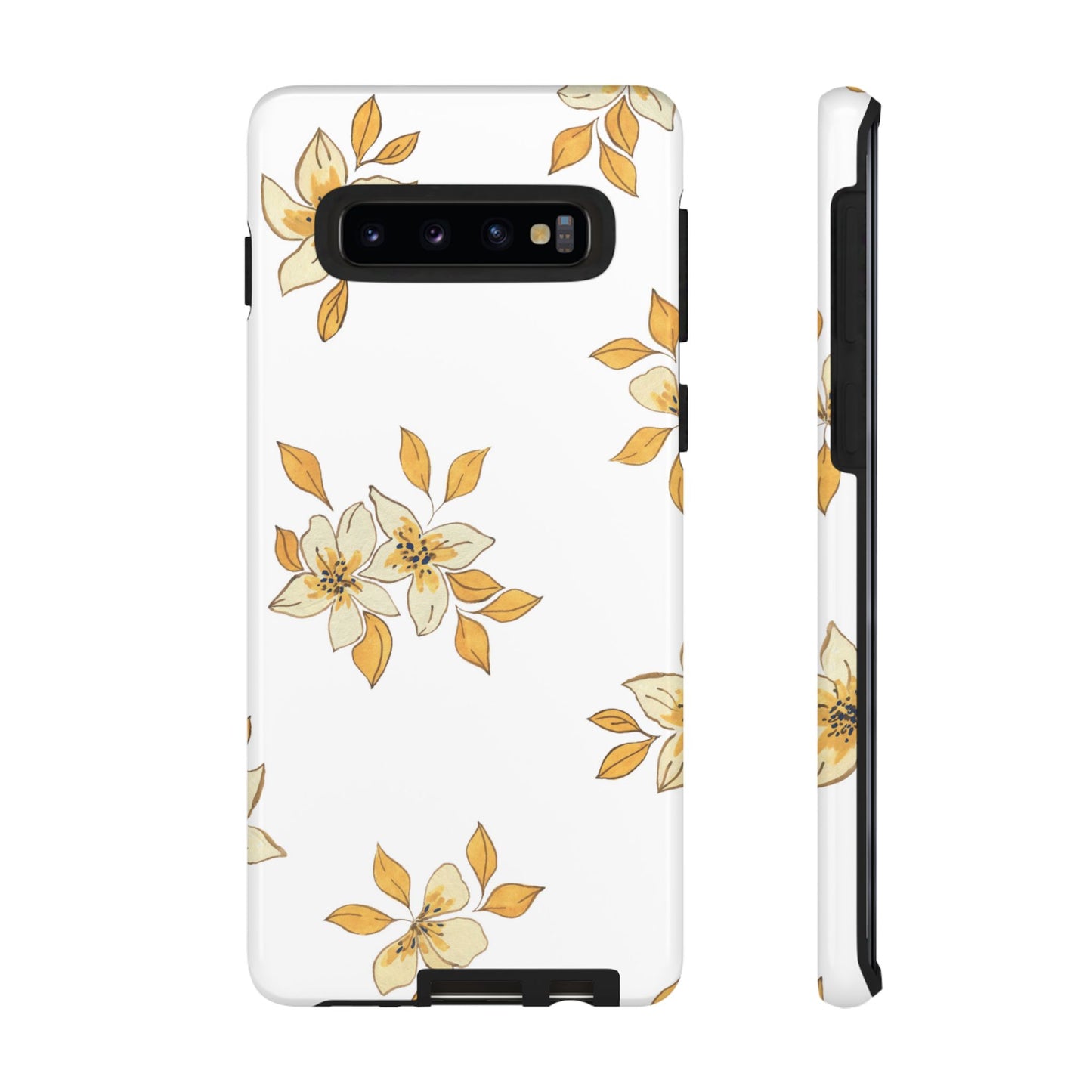 Delicate Yellow Blossom Samsung Galaxy Case – Minimalist Floral Design with Matte Finish