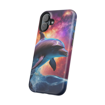 Cosmic Dolphin Galaxy Art - MagSafe-Compatible Case