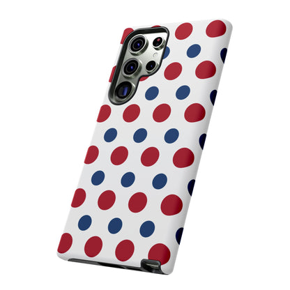 Patriotic Navy, White, and Red Polka Dot Samsung Galaxy Case