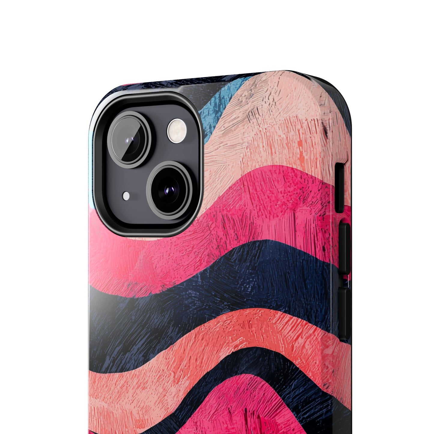 Abstract Wave Pattern iPhone Case – Shockproof, Matte Finish, Dual-Layer Protection