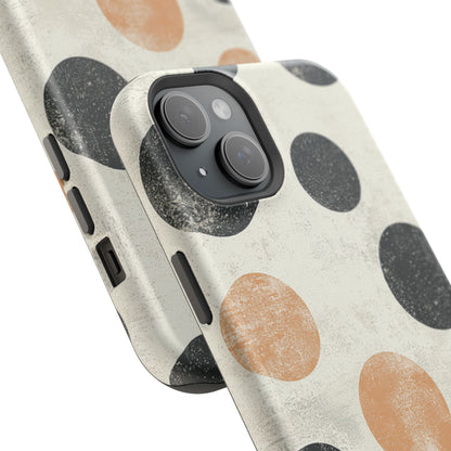 Vintage Polka Dot MagSafe iPhone Case - Retro Abstract Protective Cover