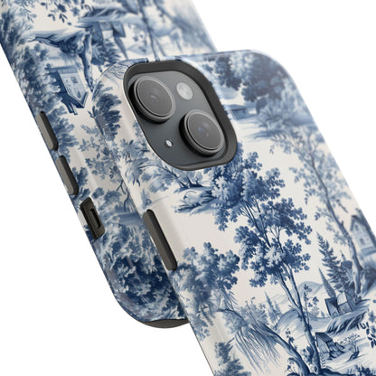 Vintage Charm Blue Toile iPhone Case