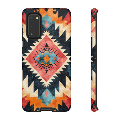 Bold Aztec Pattern Tough Samsung Galaxy Case – Vibrant Geometric Design, Dual-Layer Protection